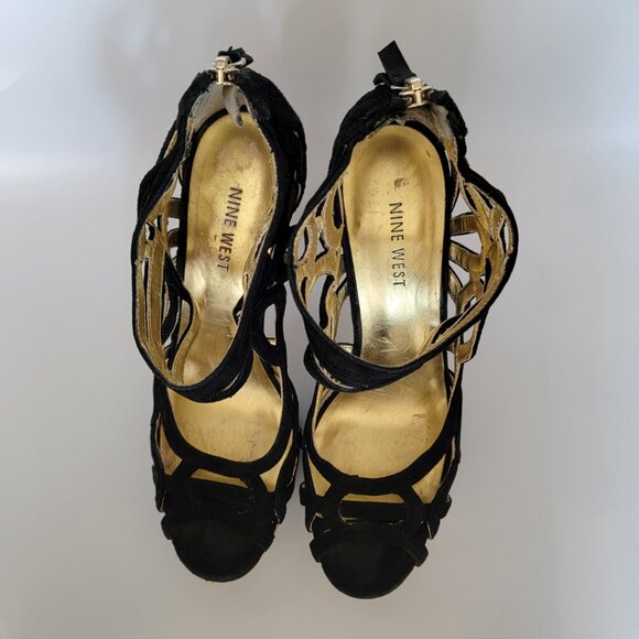 Nine West Platform Stiletto Heel – black suede 8M. - Picture 7 of 10